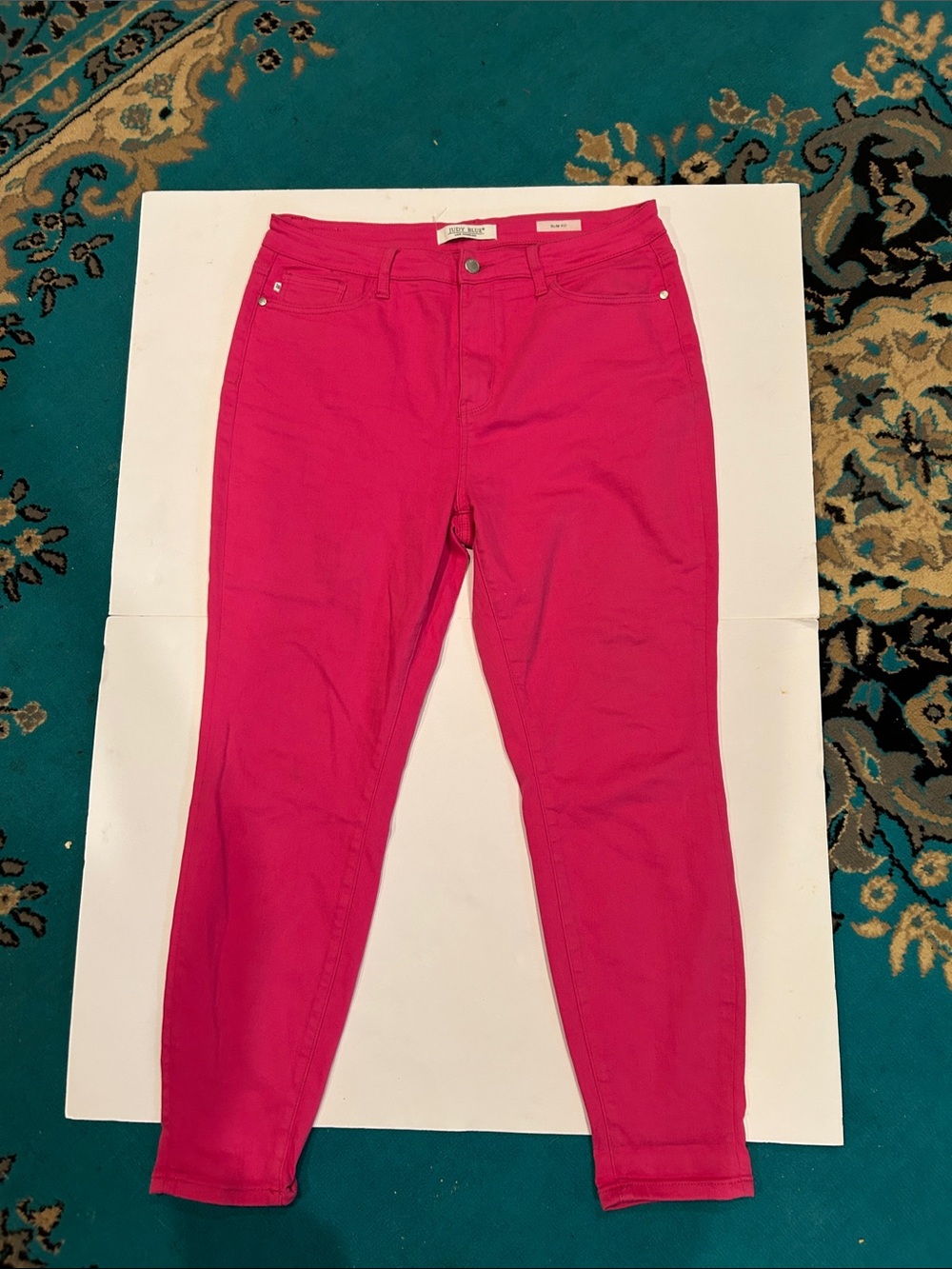 Judy Blue Jeans Women’s 15/32 Slim Fit Hot Pink Fuchsia Stretch Denim